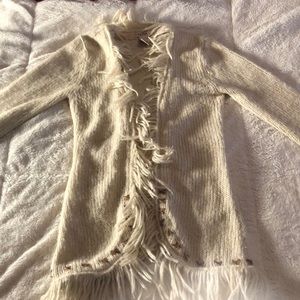 Free People medium long sweater with fringe